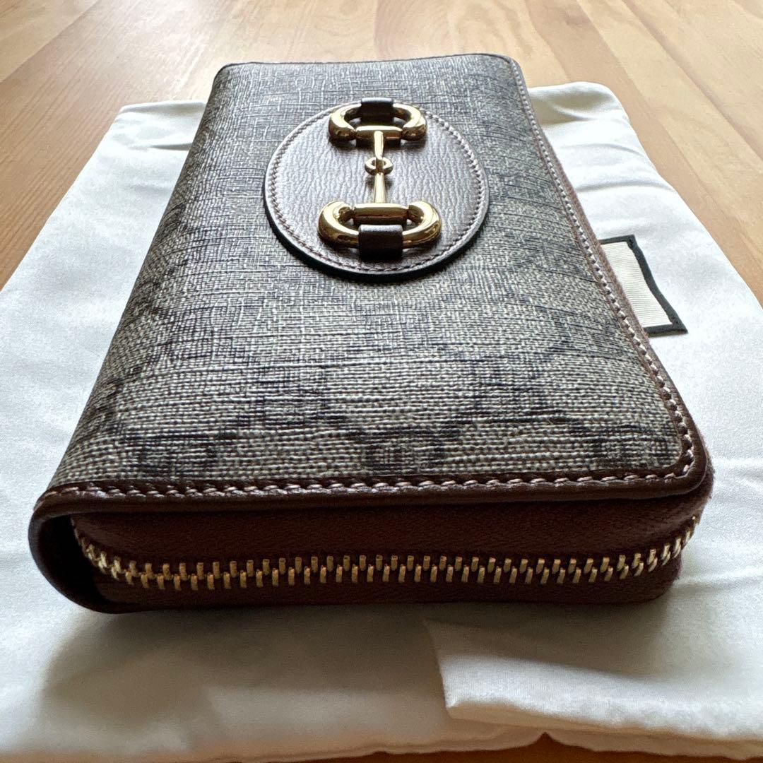 GUCCI ホースビット 1955 ラウンドファスナー長財布 ベージュ　外箱なし