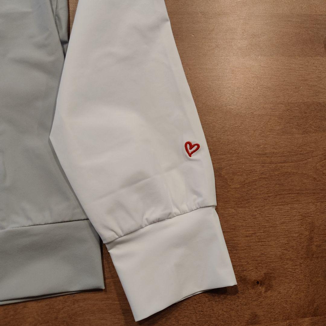 ホワイト グレー ジップアップジャケット