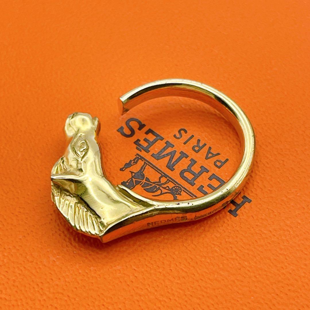 HERMES リング　シュバルホース　ヴィンテージ　ゴールド　指輪　11号
