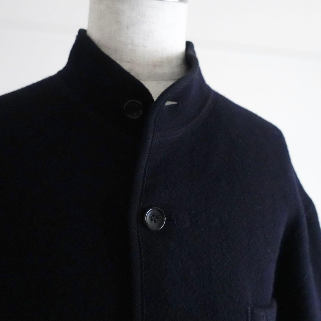極美品】Papas ウールフランネル マオカラージャケット ダークネイビー