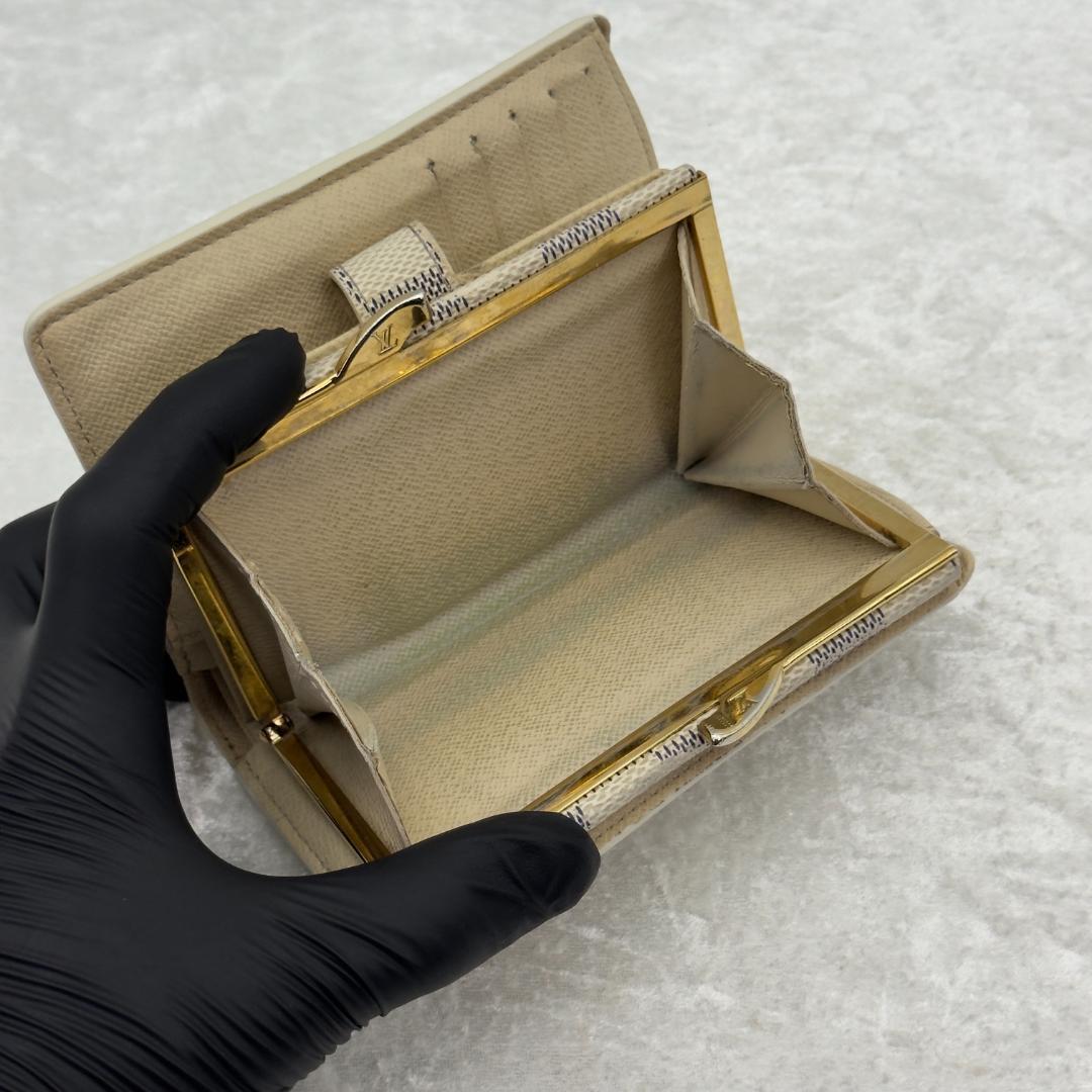 ルイヴィトン ダミエ アズール ヴィエノワ 二つ折り がま口 財布 新型