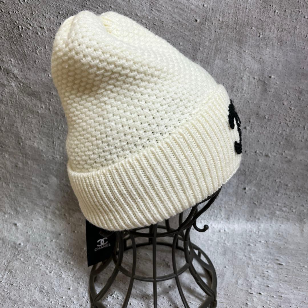 CCロゴ ニット帽 ホワイト - メルカリ