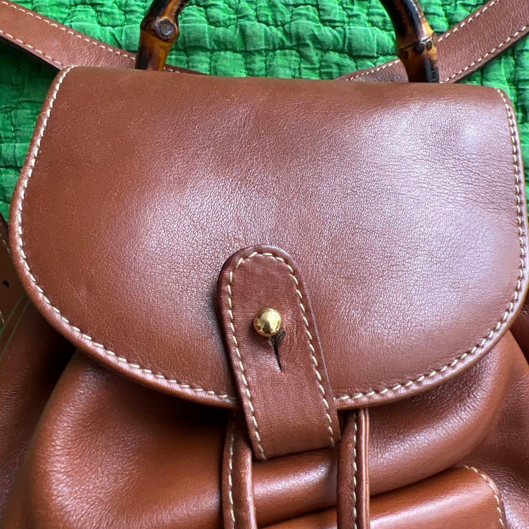 GUCCI グッチ バンブー レザー ミニリュック ブラウン
