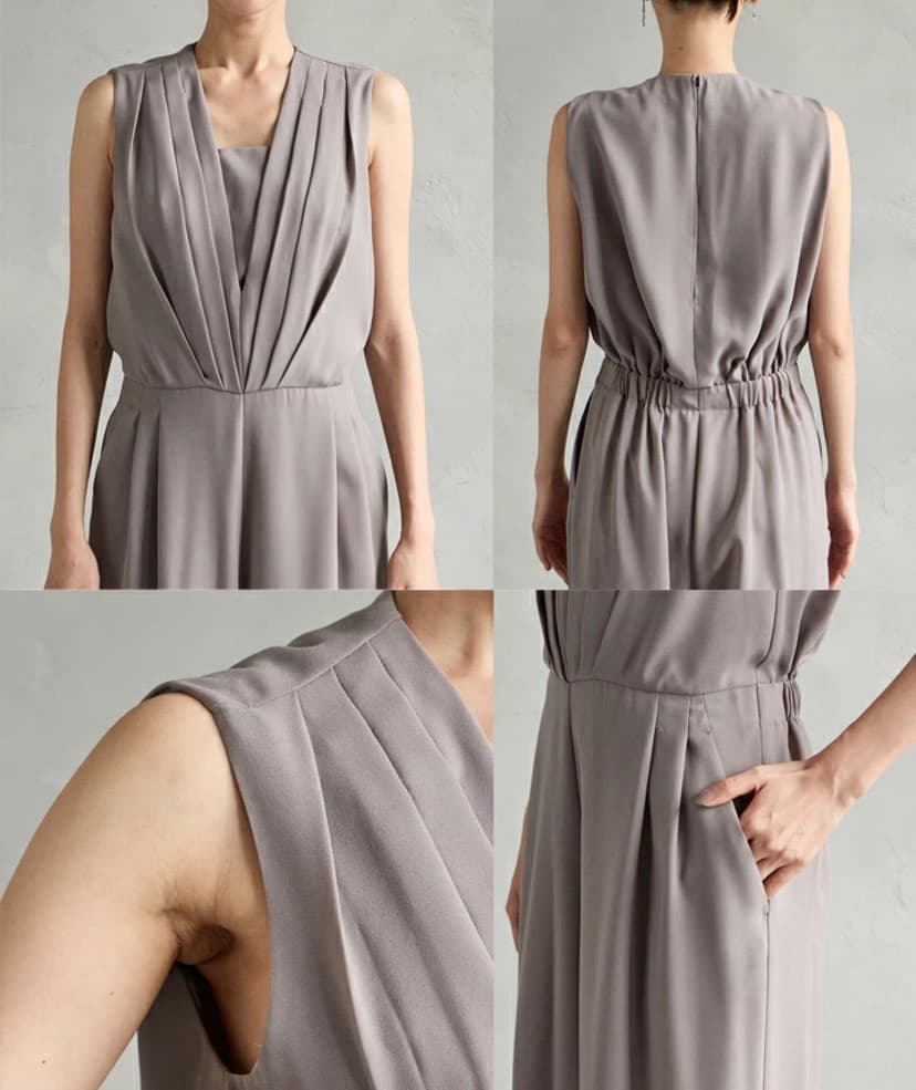 【未使用品】エメ ストレートパンツオールインワン パンツドレス 9 グレー