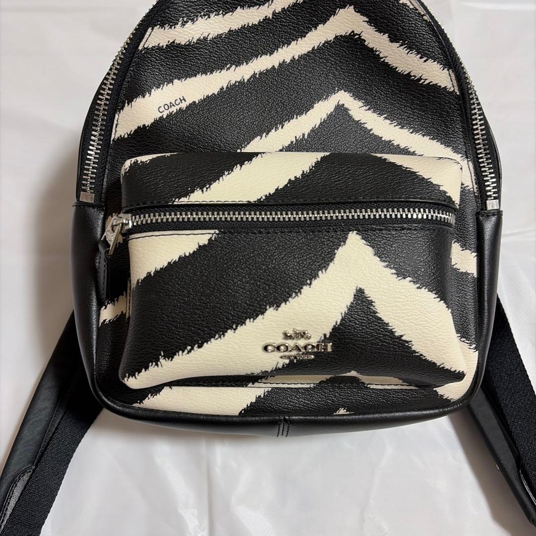 【美品】　COACH コーチ　リュック　バックパック　ゼブラ柄　F39033