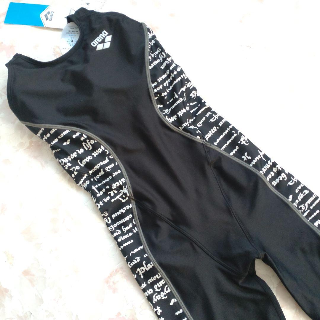 M 新品 arena AQUA EXA パッド付 練習水着 ハーフレッグ 黒