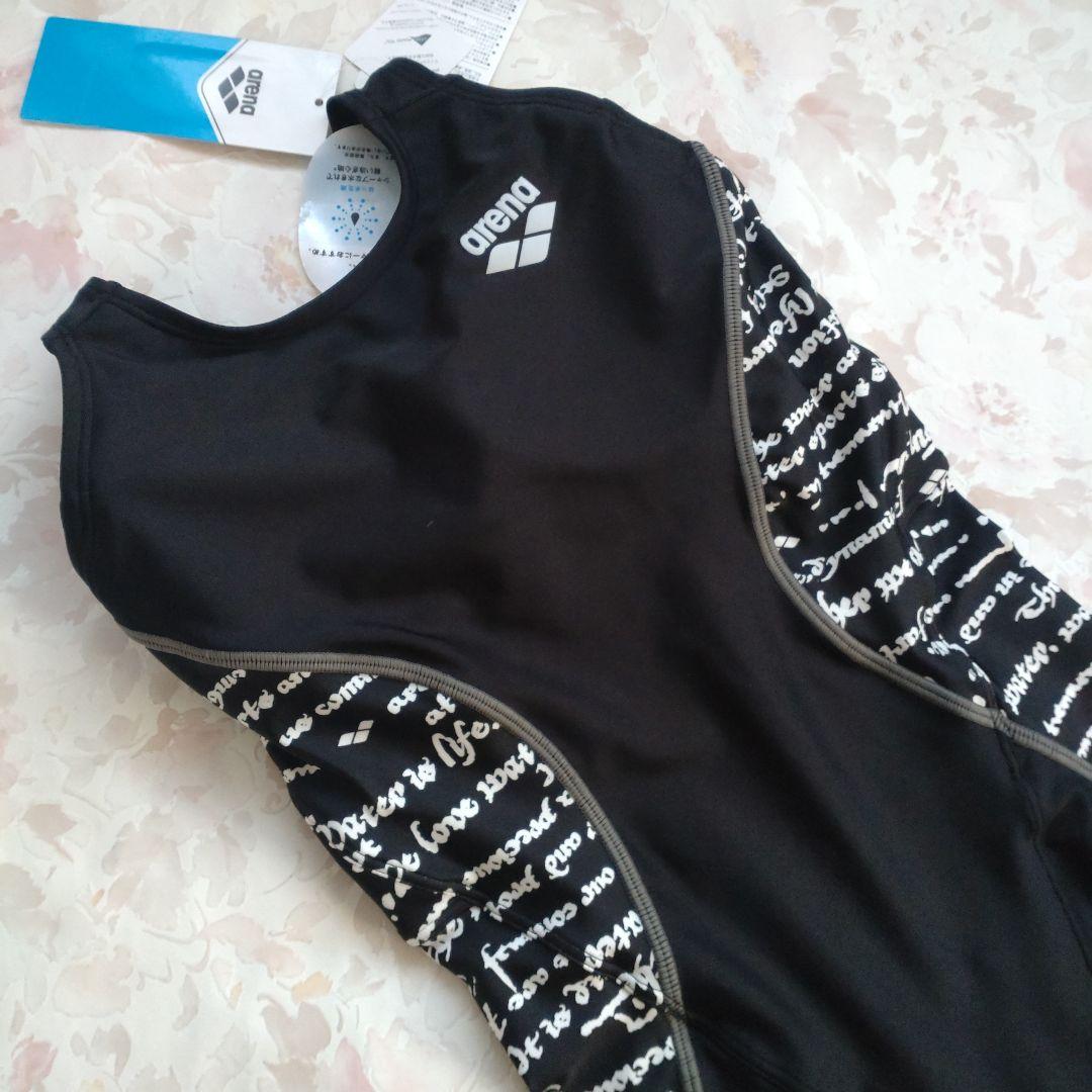 M 新品 arena AQUA EXA パッド付 練習水着 ハーフレッグ 黒