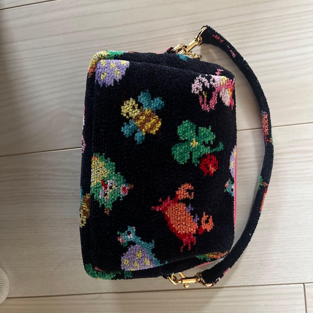 FEILER×神崎恵コラボ ファンキーフォーチュン 手付きポーチ ネイビー