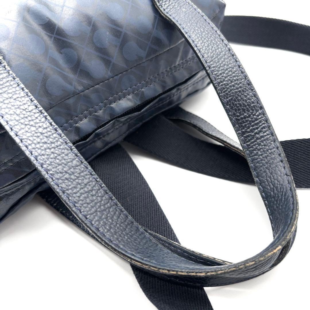 美品 ゲラルディーニ ソフティ 2way ハンドバッグ リュック 総柄 ネイビー