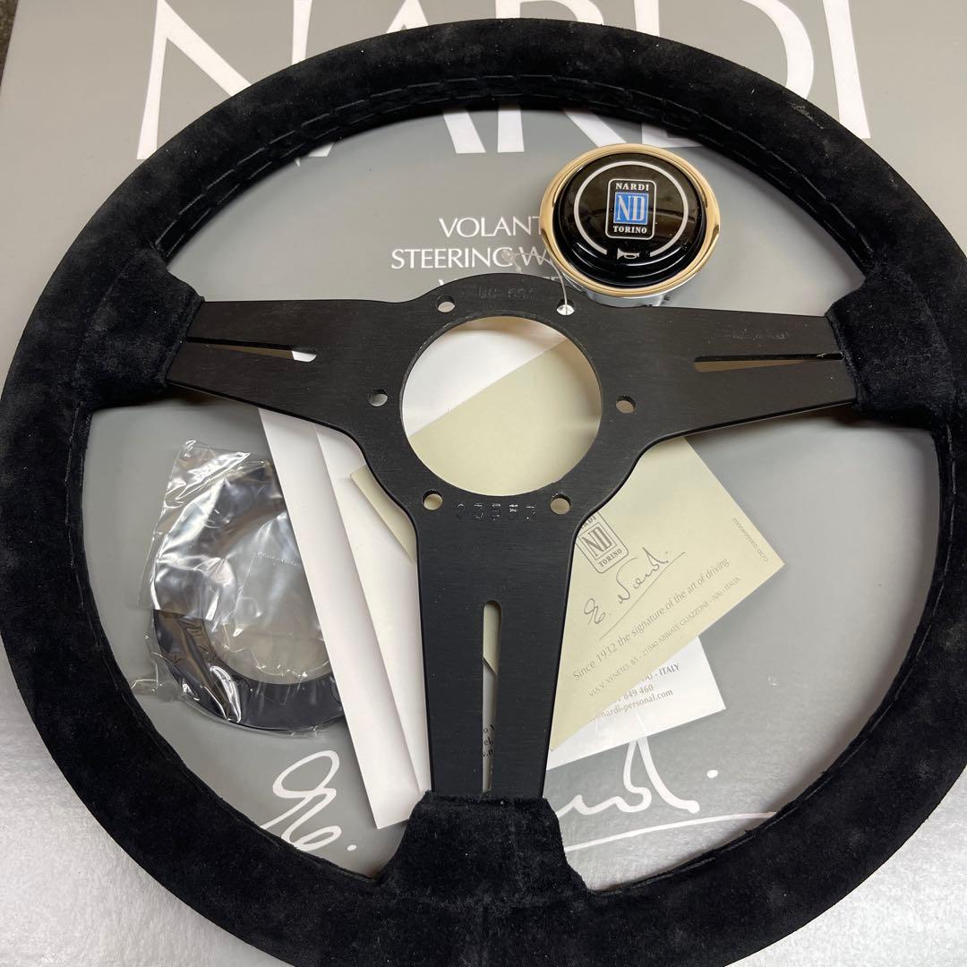 新品未使用NARDI330 n115スエード ステアリングホイール オマケ外装箱
