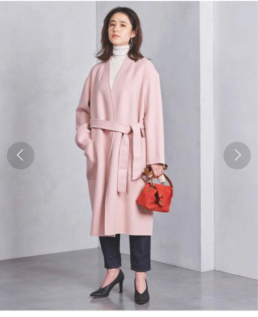 ユナイテッドアローズ リバー ノーカラーコート ピンク - メルカリ