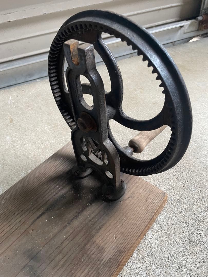 稀少/アンティーク/当時物/蔵出し/古道具/鉄製/糸巻き機/糸巻き/歯車/④