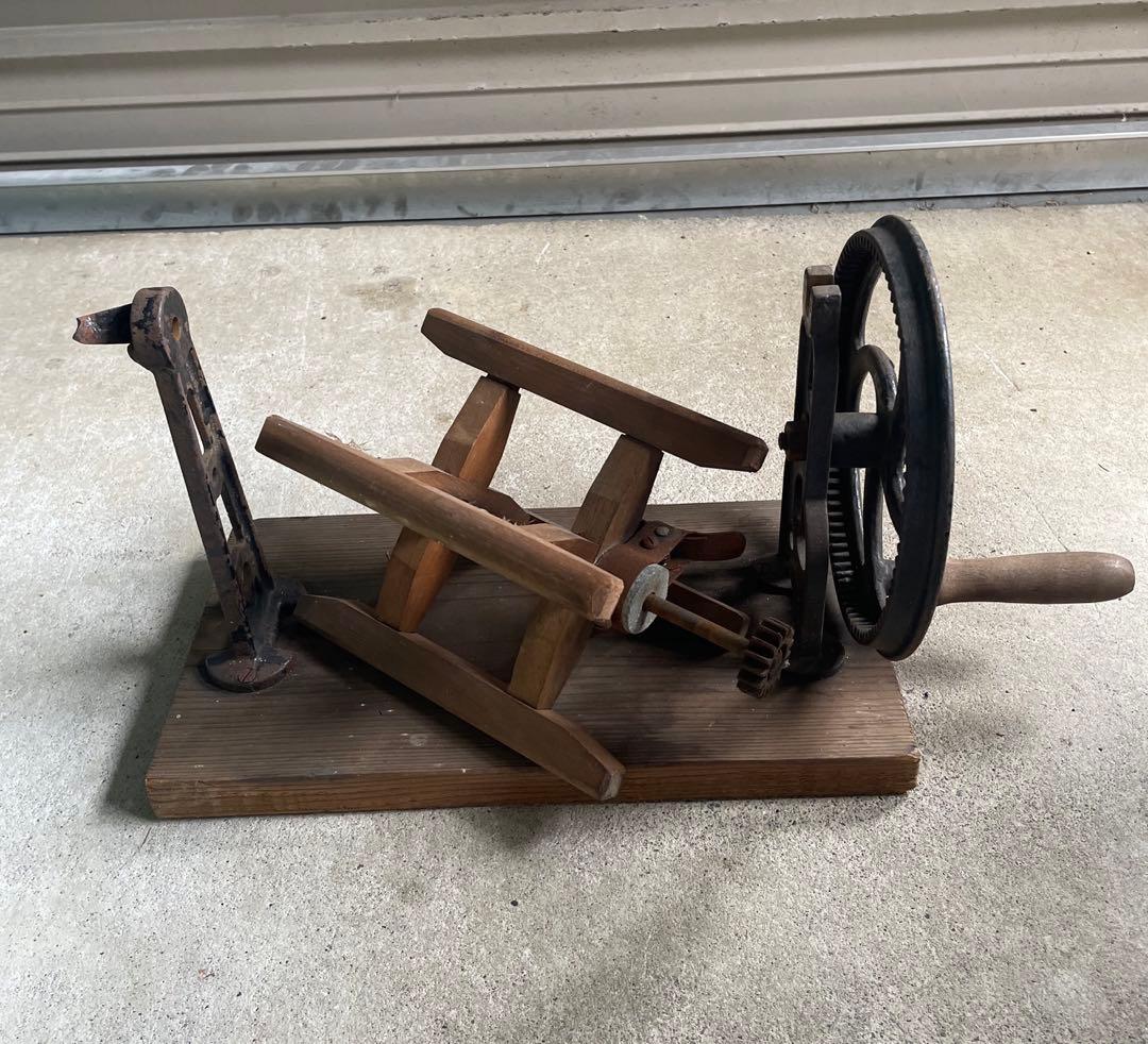 稀少/アンティーク/当時物/蔵出し/古道具/鉄製/糸巻き機/糸巻き/歯車/④