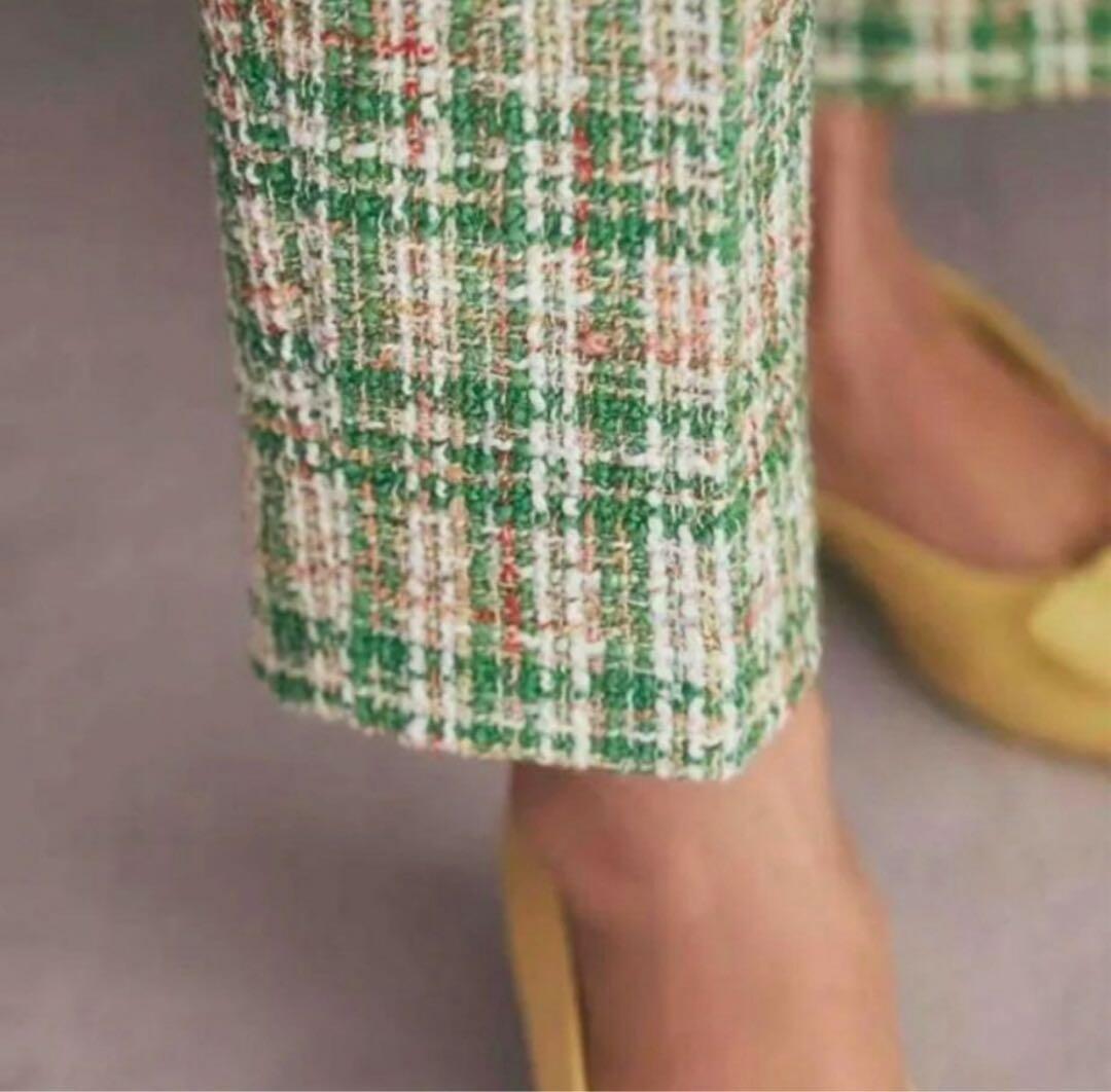 新品✨SEVENTENbyMIHOKAWAHITO ツイードパンツ グリーンM