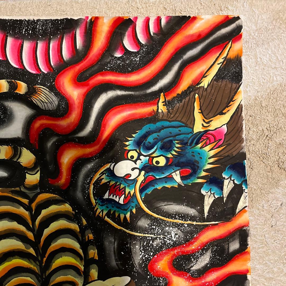 江戸凧龍虎絵紙