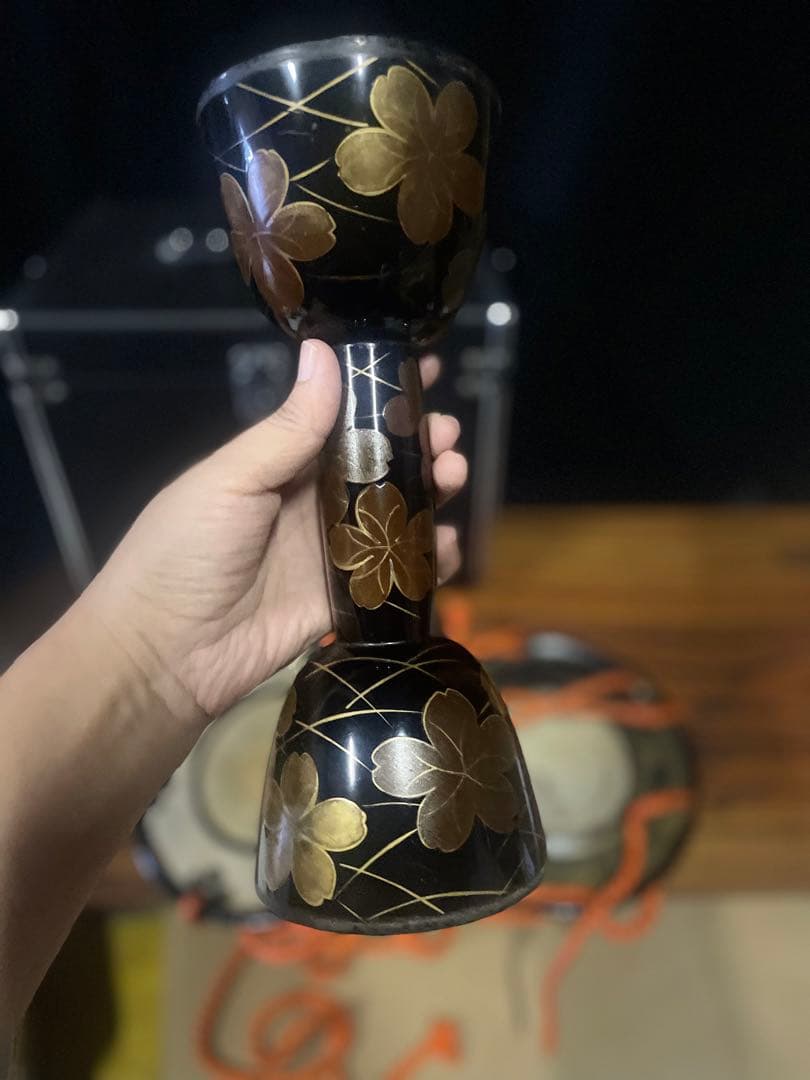 美品豪華高級　小鼓　豪華金蒔絵鼓　和太鼓　楽器　締め太鼓　日本伝統芸能ケース付き