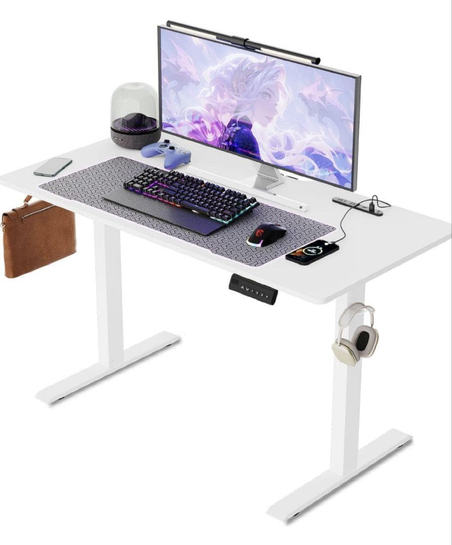【最終価格！送料無料！】ゲーミングデスク 電動 昇降式デスク コンセント付き