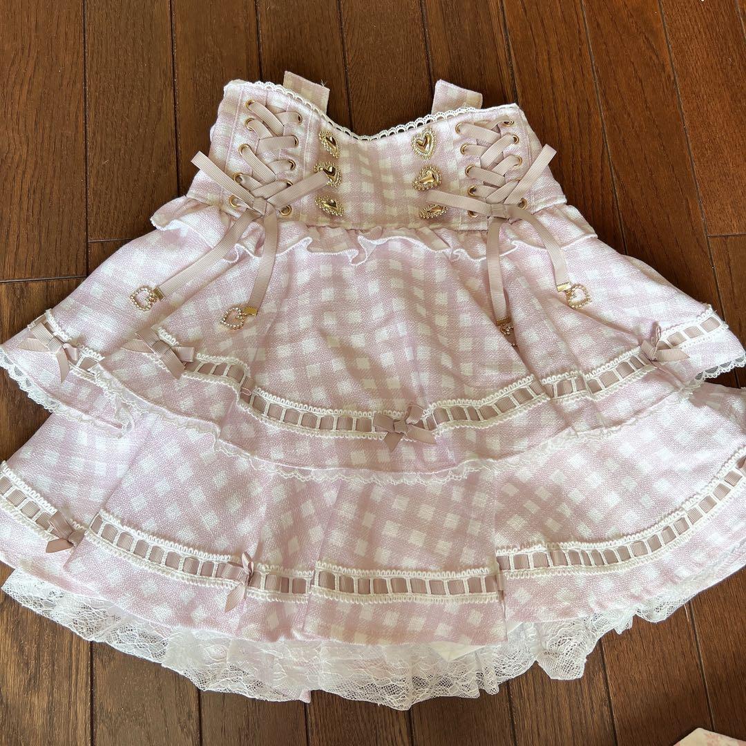 即完売【新品未使用】レア はしごリボンギンガムティアードスカパン