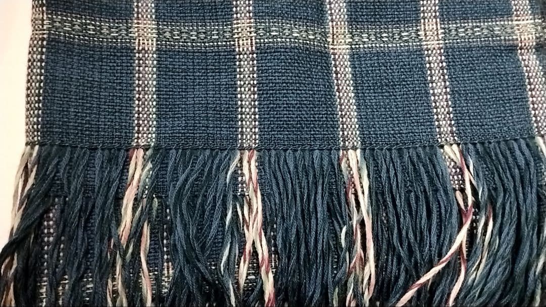 優佳良織 ユーカラ 大きめショール ストール ブルー ウール 和装 ショール