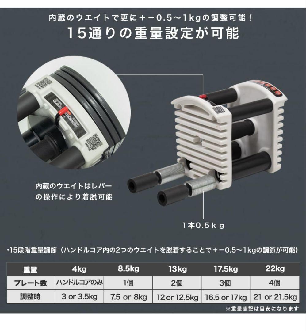 ②FIELDOOR 可変式　クイックダンベル 22kg　2/2