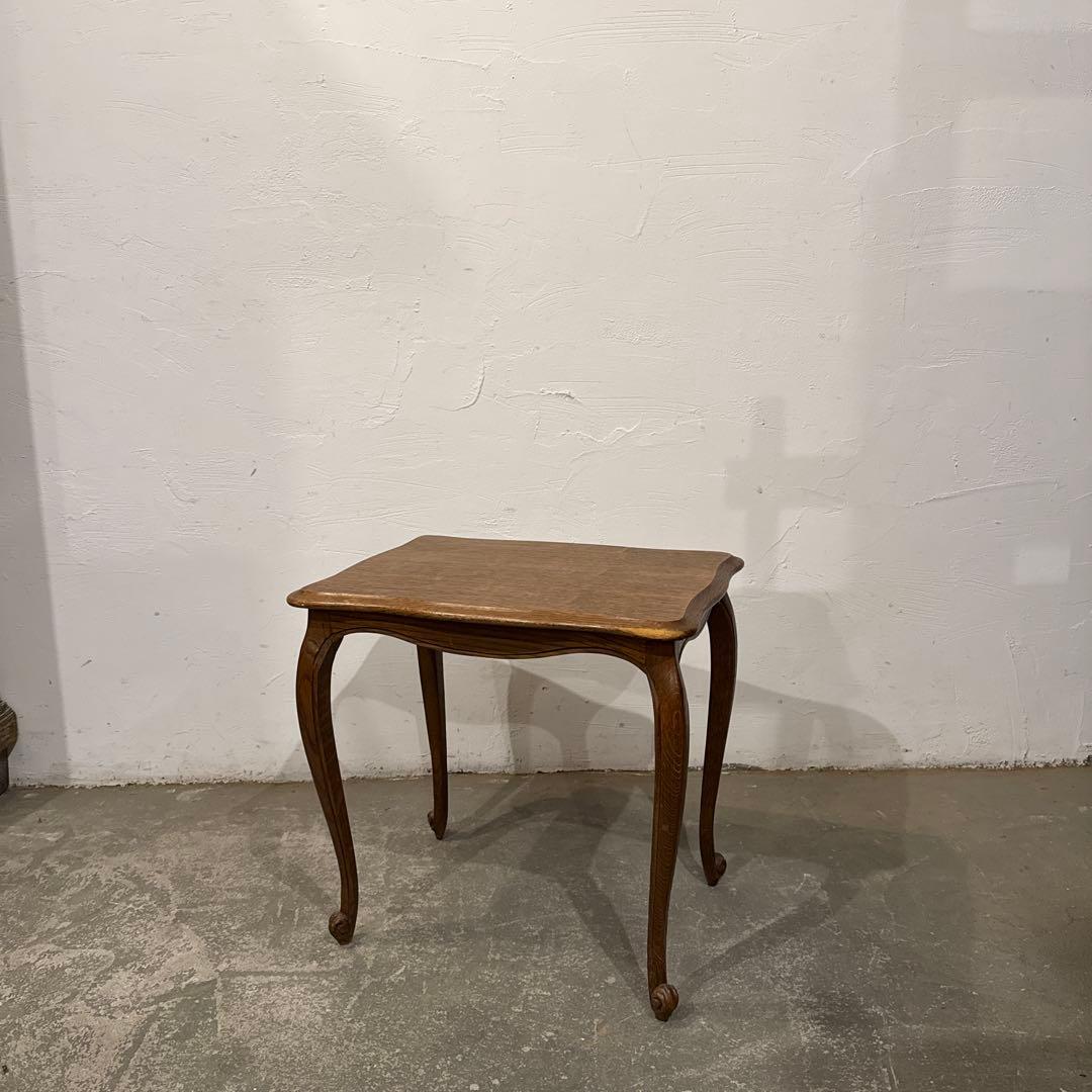 ヴィンテージ 木製サイドテーブル 猫脚 中 - メルカリ