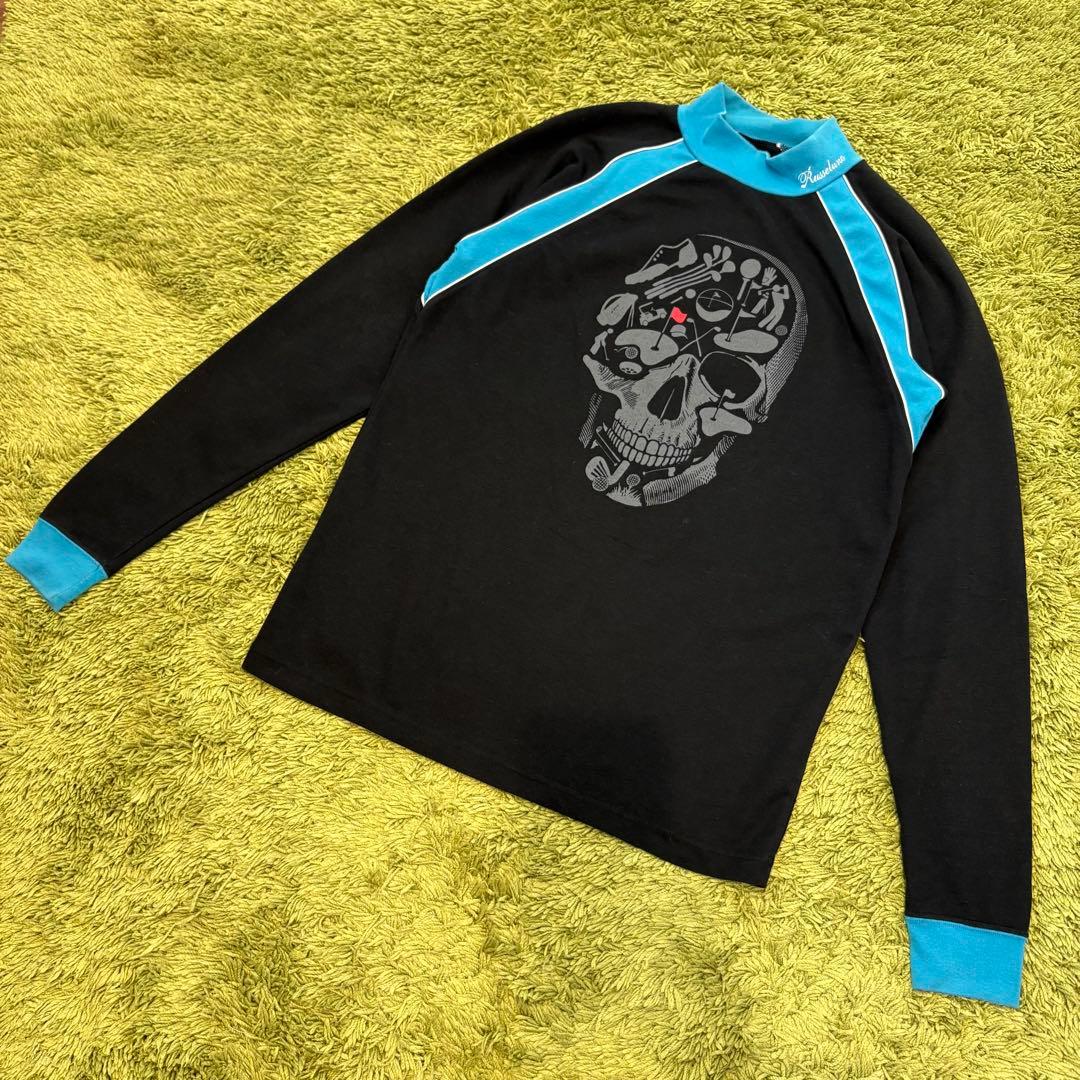 RUSSELUNO ラッセルノ 長袖モックネック ブラック 切替 Lサイズ