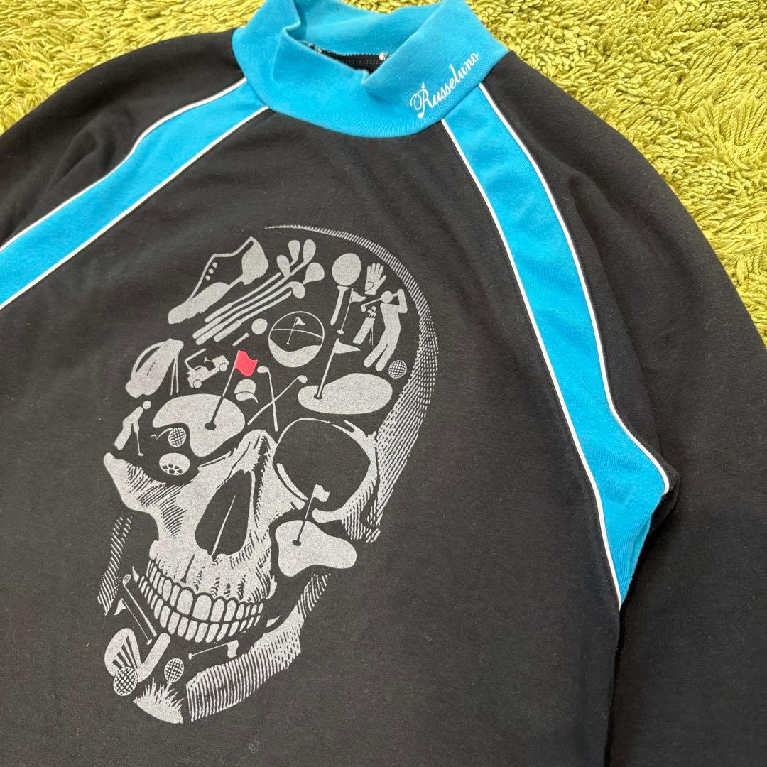 RUSSELUNO ラッセルノ 長袖モックネック ブラック 切替 Lサイズ