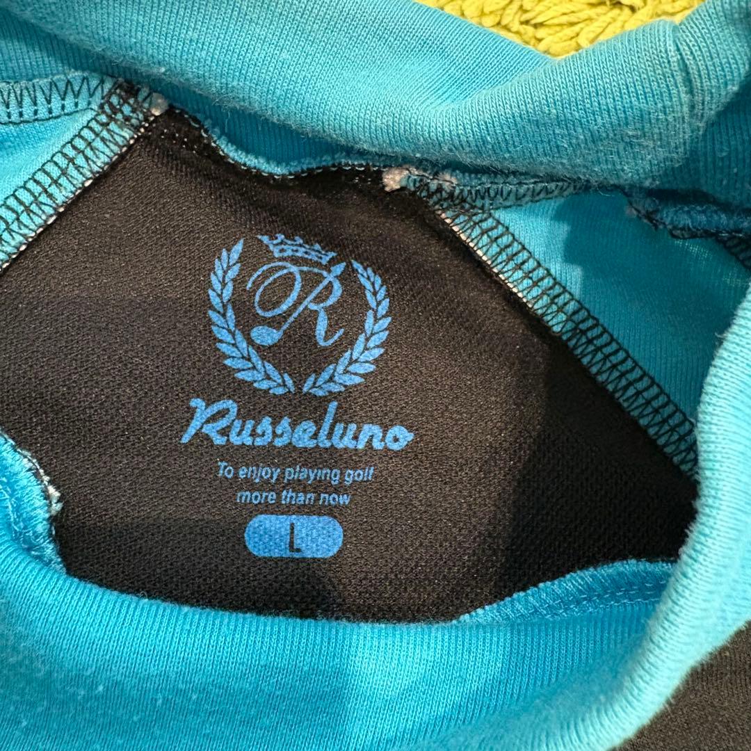 RUSSELUNO ラッセルノ 長袖モックネック ブラック 切替 Lサイズ