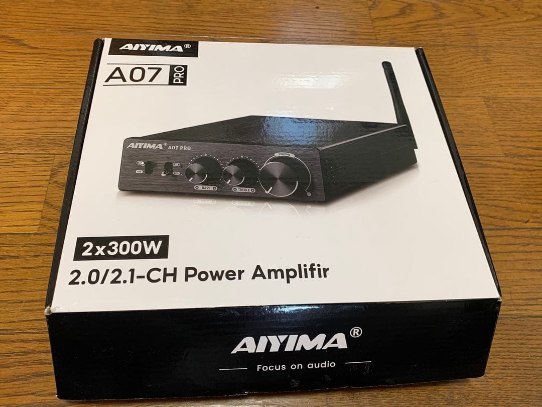 美品 AIYIMA A07 PRO デスクトップアンプ スピーカーケーブル付き