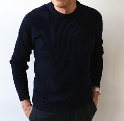 ザノーネ アクティブラウンドネックセーター ネイビー 50