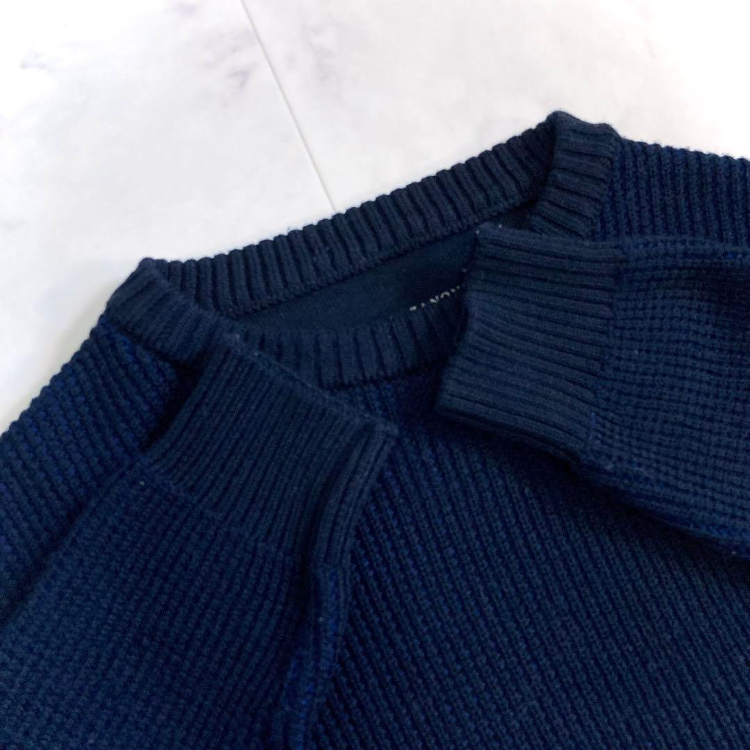 ザノーネ アクティブラウンドネックセーター ネイビー 50