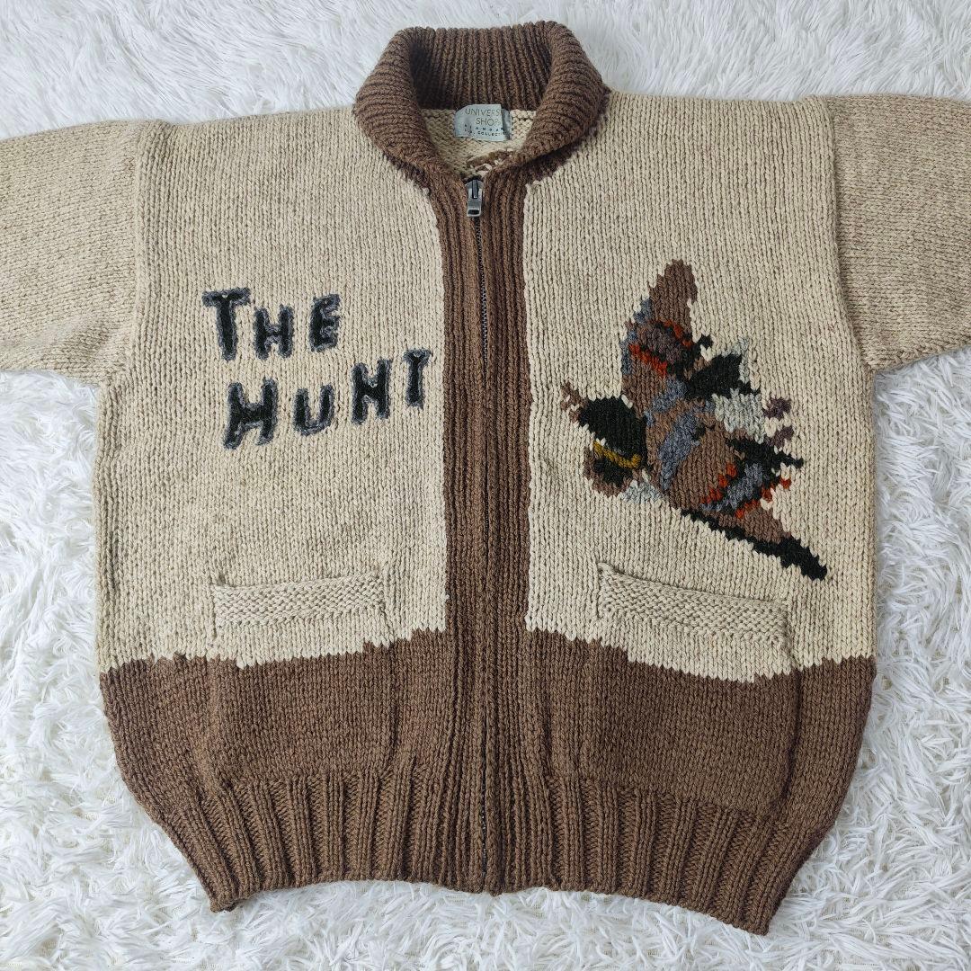 【希少デザイン】THE HUNT カモｘエルク柄カウチンニット メンズL✨