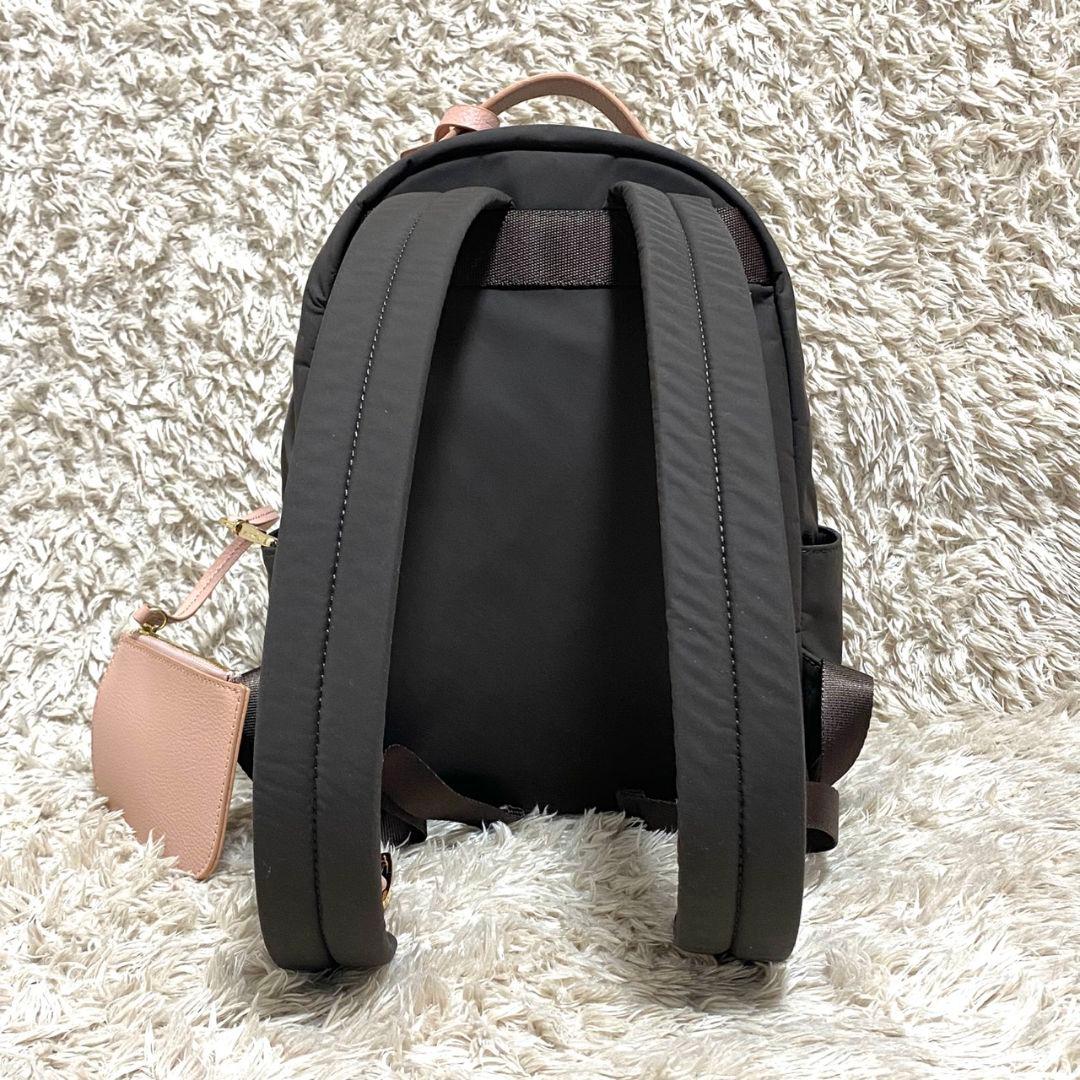 未使用級♡アニエスベー リュック ピンク＆ブラウン ミニポーチ付 ロゴチャーム