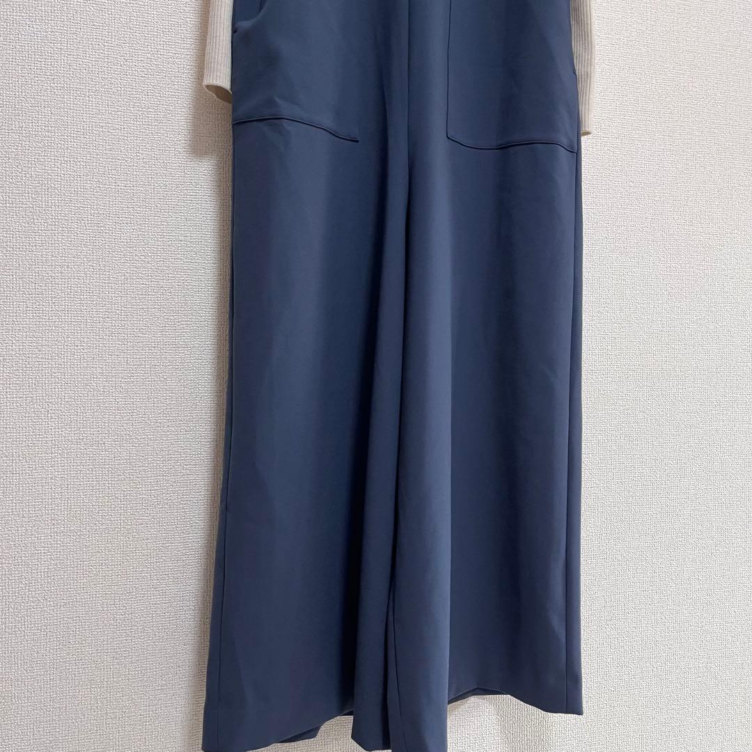 mwj♕　　異素材　ニット　ドッキング　オールインワン　ジャンプスーツ