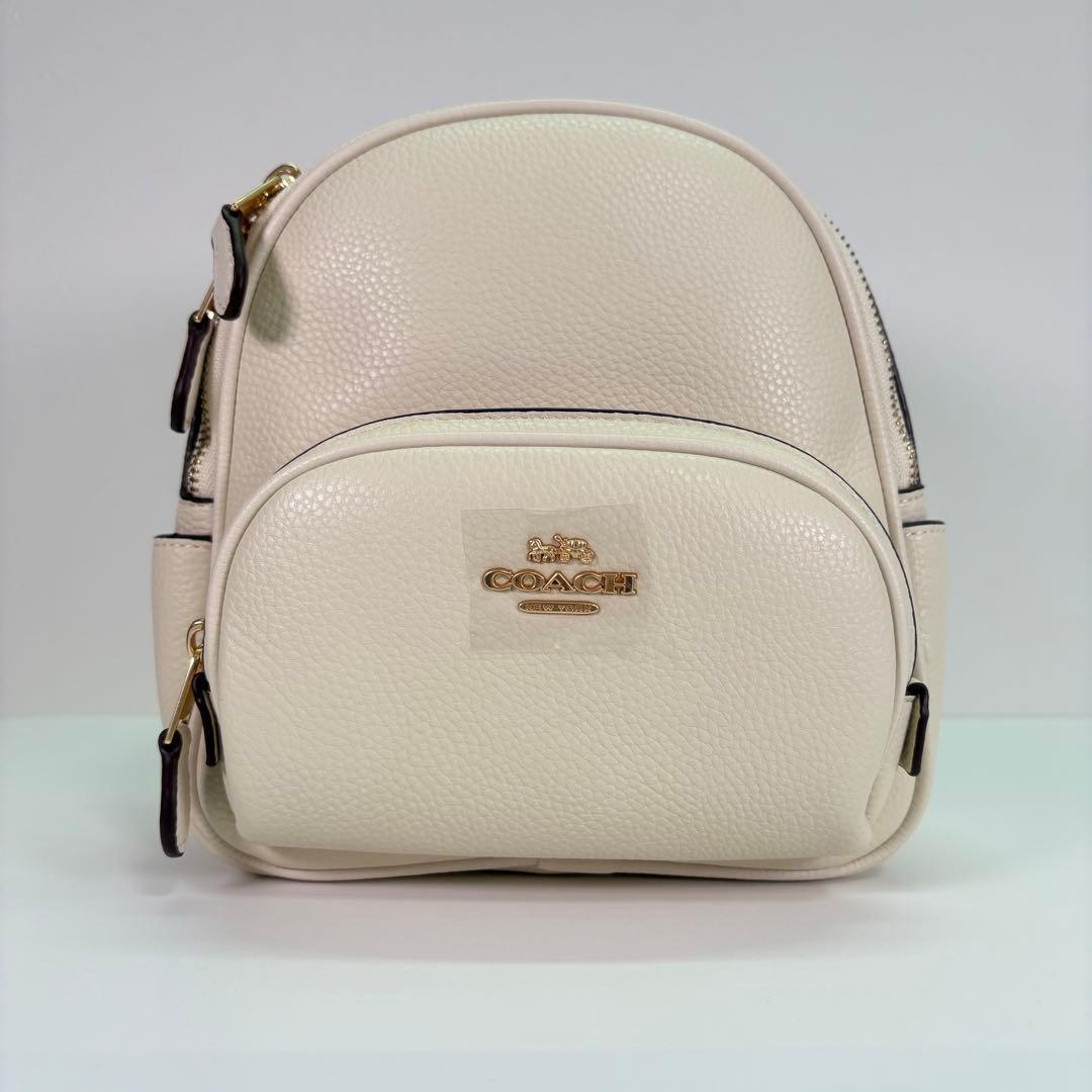 【COACH】 タグ有り レザー ミニ コート バックパック リュック チョーク