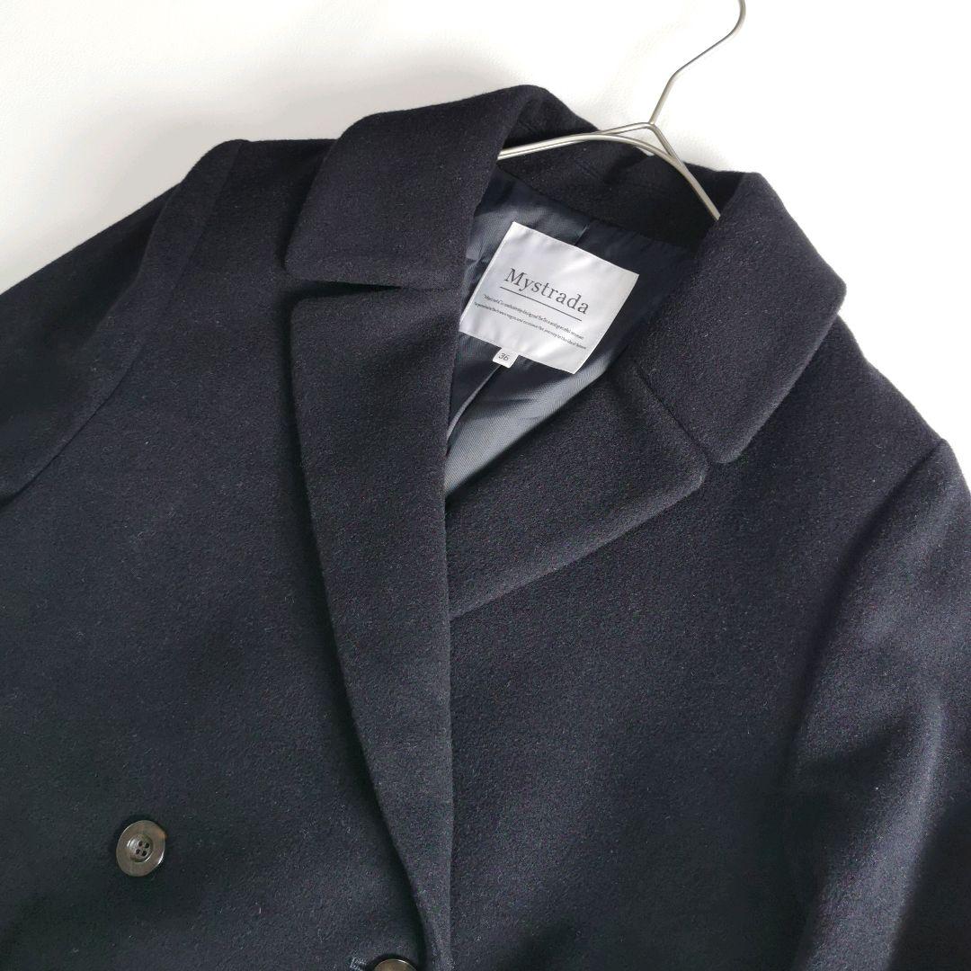 定価5万【美品✨】マイストラーダ バックボリュームコート ロング 濃紺 S