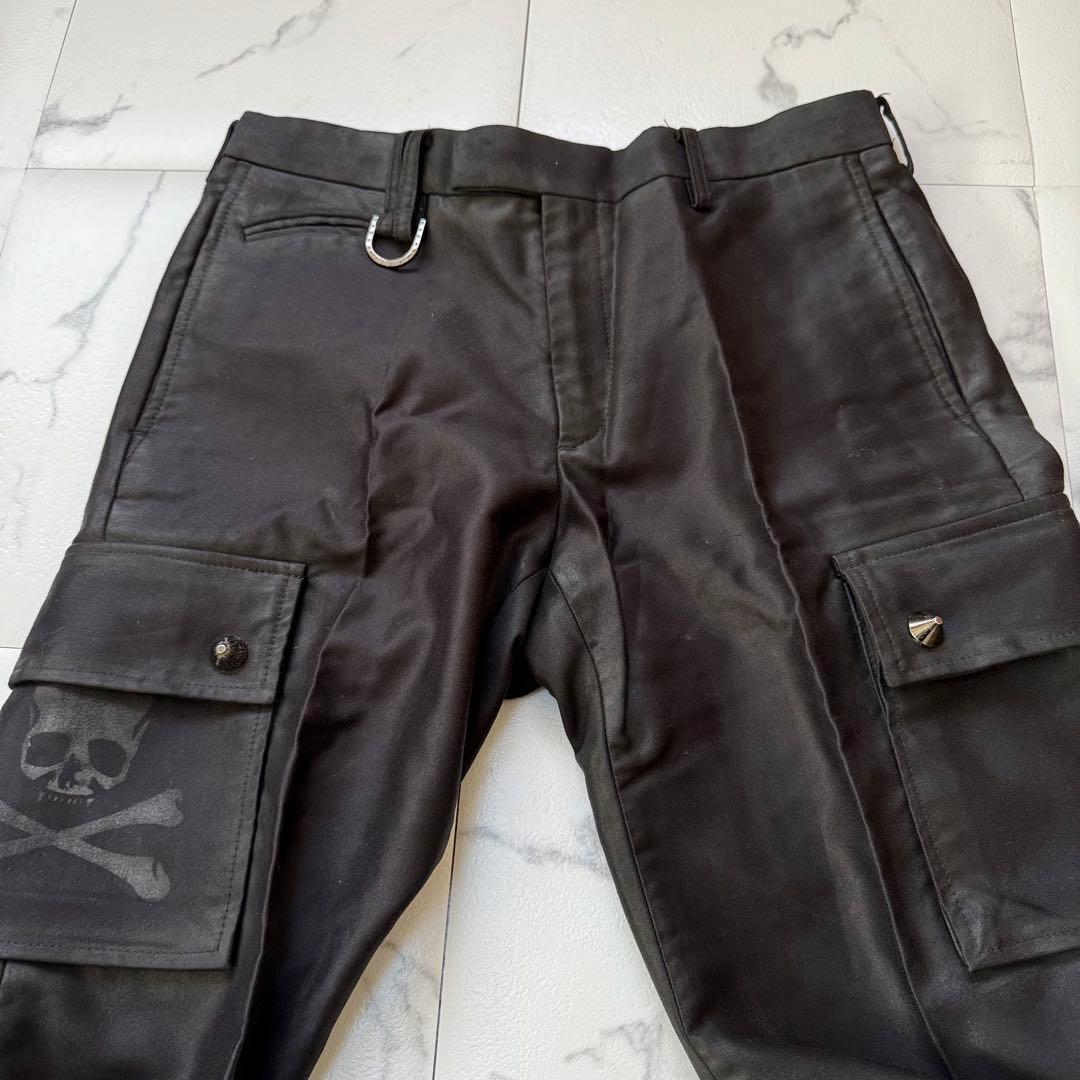 Roen ロエン スタッズ スカル ポケット カーゴパンツ フレアブラック 32