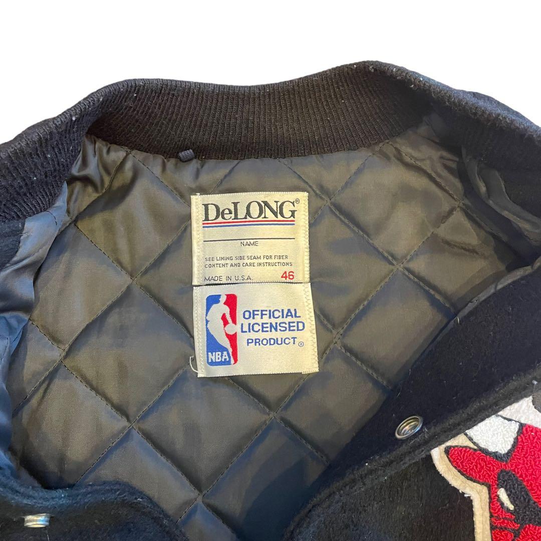 90's DeLONG BULLS ブルズ スタジャン 袖レザー