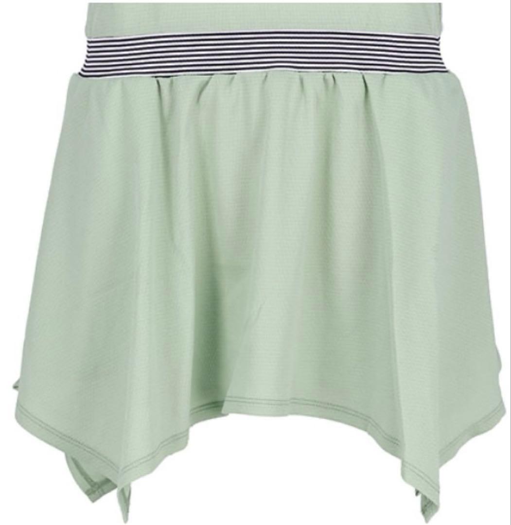 No.485 FILA アシメ裾が軽快な涼し気ワンピース☆モスグリーン☆