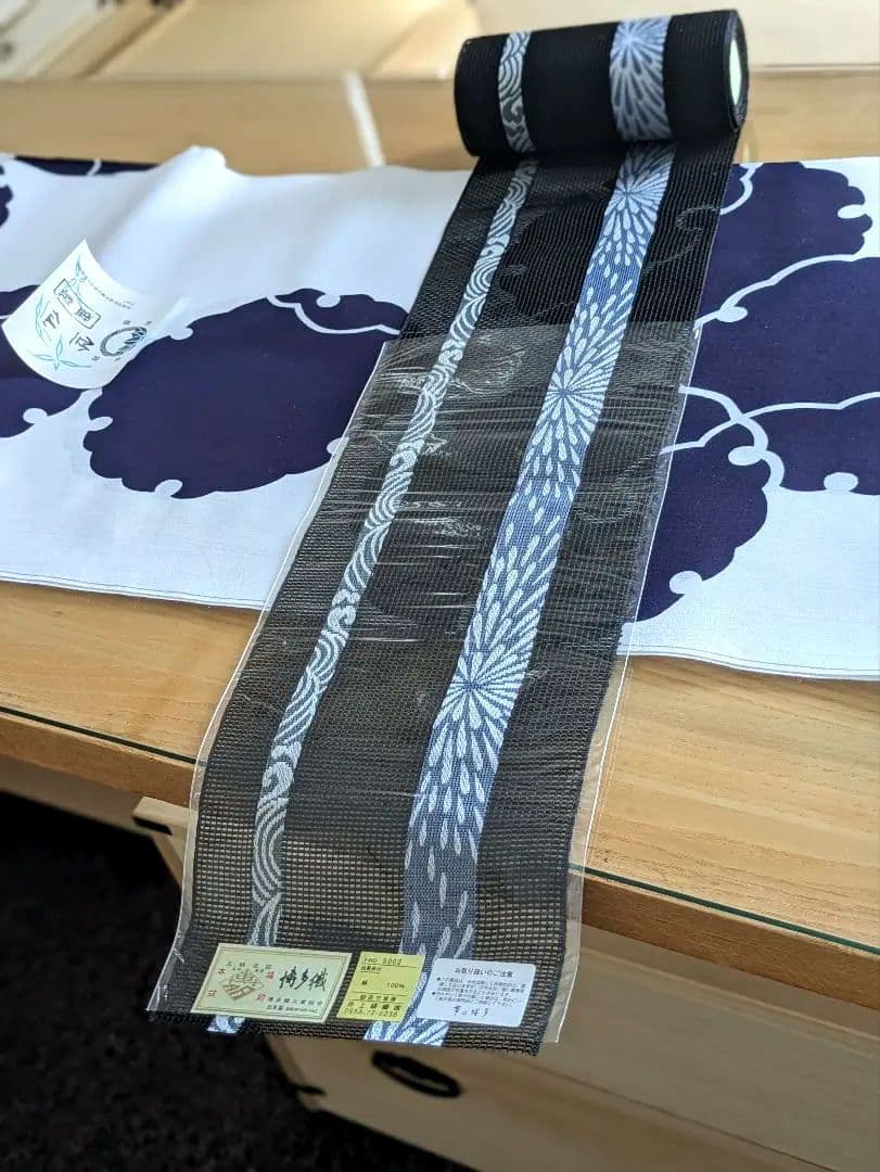 本場筑前博多織紗四寸半幅帯お仕立て付き