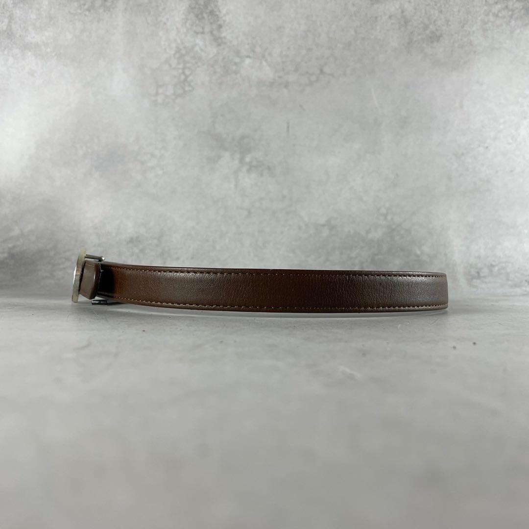 入手困難 96P⭐️CHANEL ブランドロゴ 型押し レザーベルト シルバー