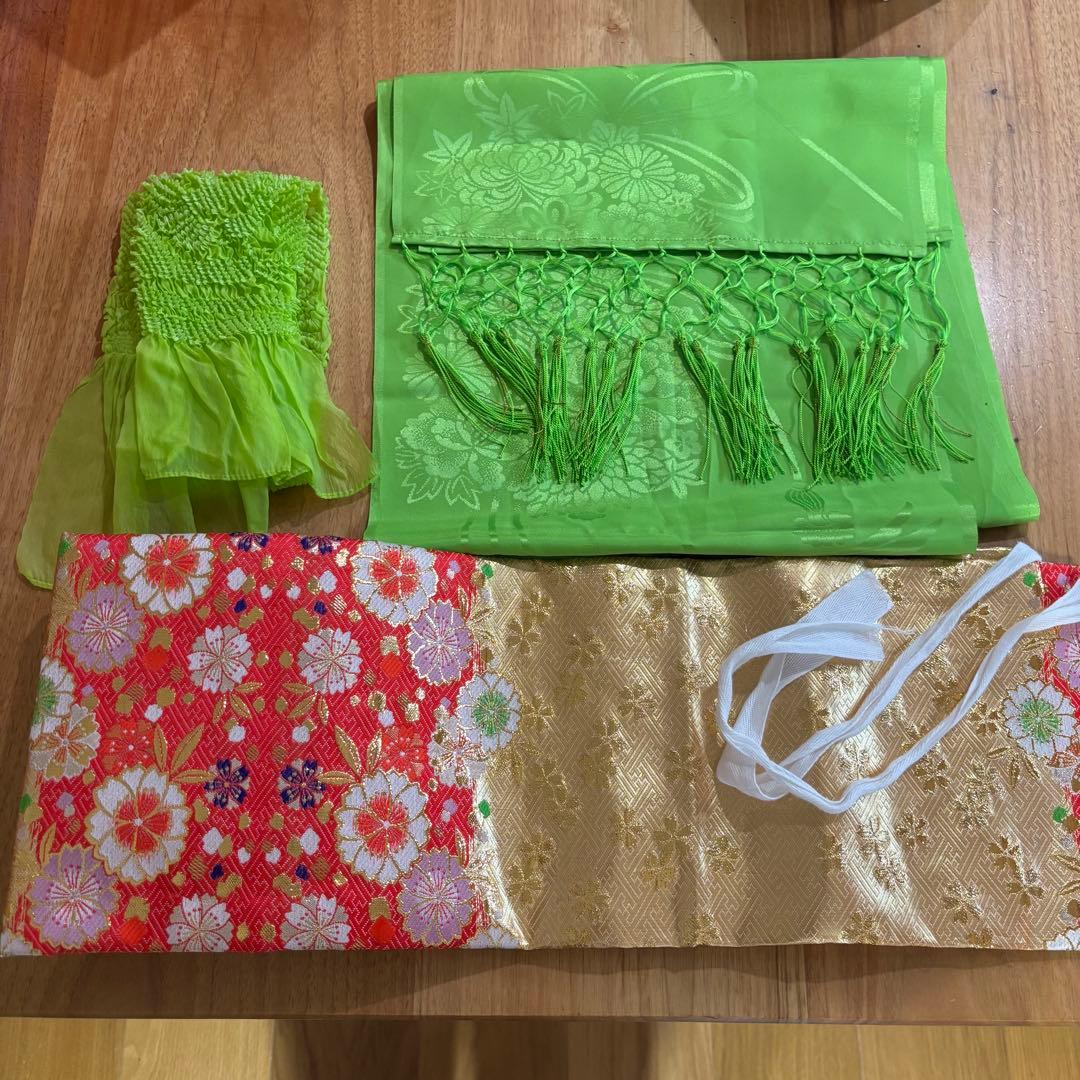 七五三　フルセット　7歳　着物　帯　小物セット　草履　バック 長襦袢付き