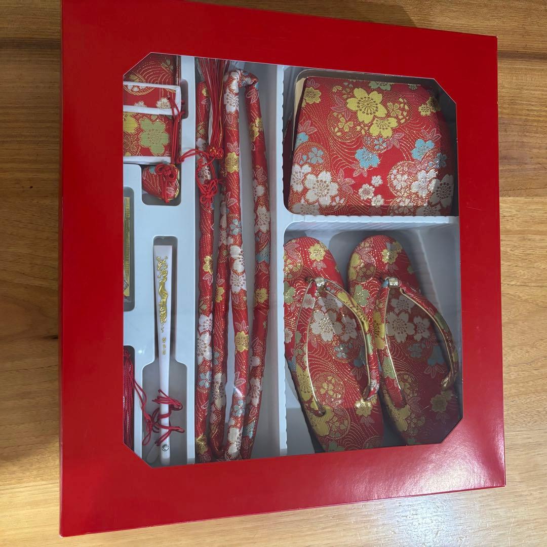 七五三　フルセット　7歳　着物　帯　小物セット　草履　バック 長襦袢付き