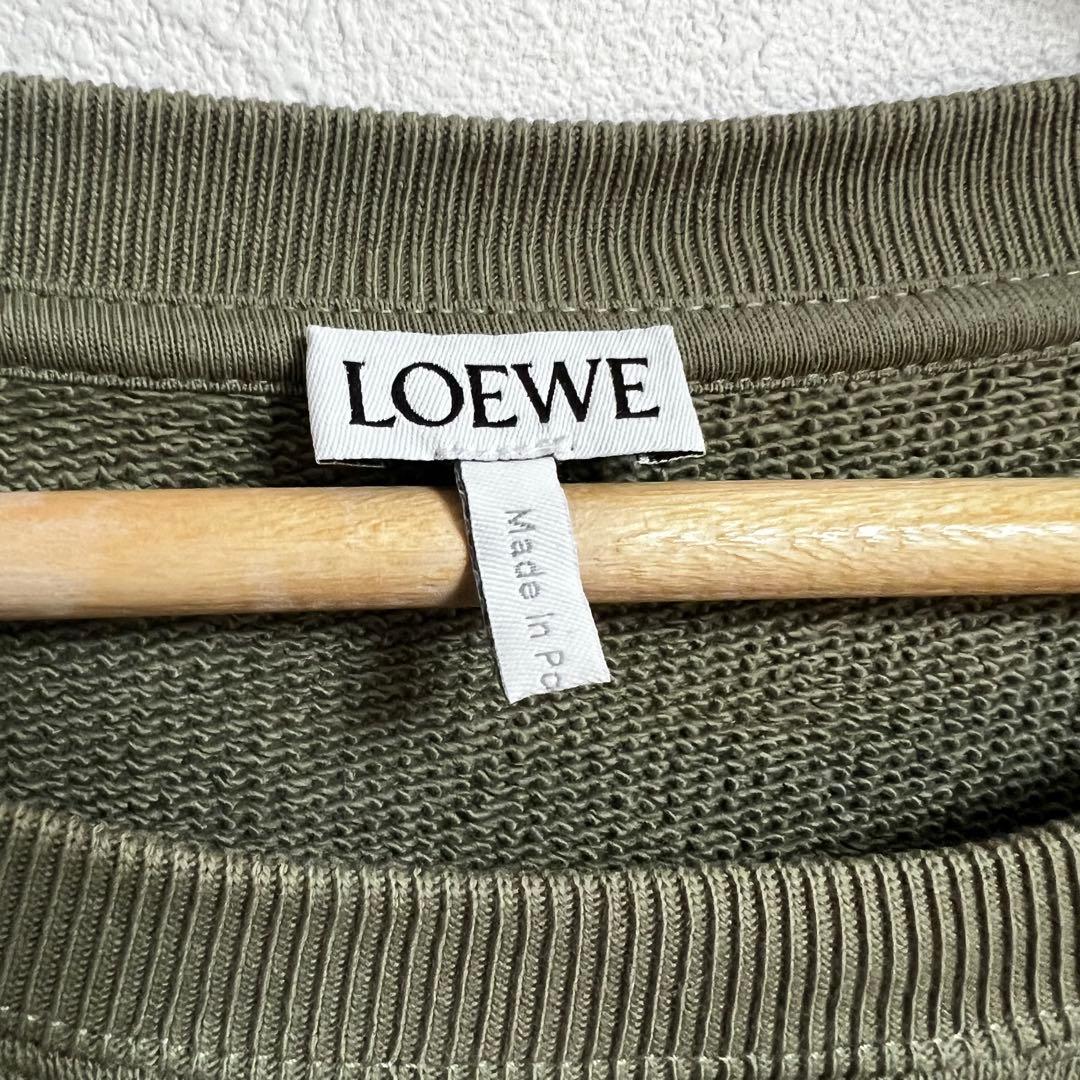 LOEWE オリーブグリーン 刺繍ロゴ スウェット