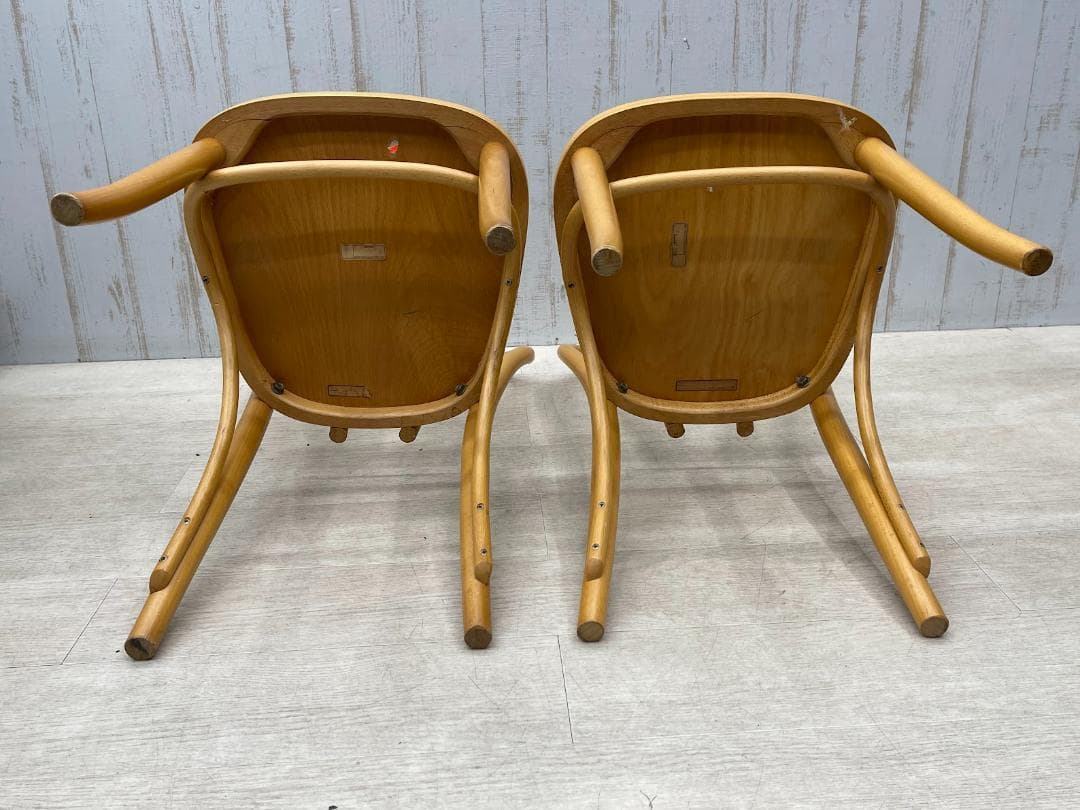 フランスベッド ベントウッドチェア 2脚 まとめて 曲木椅子 チェコスロバキア製