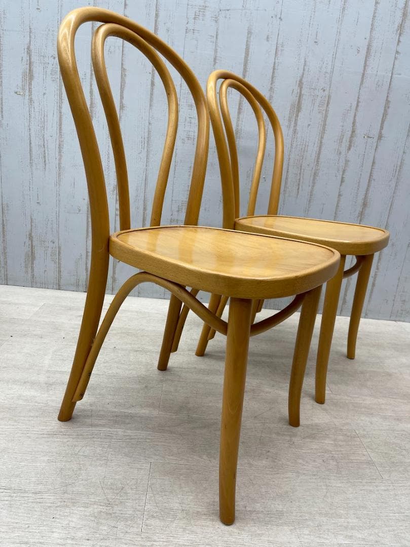 フランスベッド ベントウッドチェア 2脚 まとめて 曲木椅子 チェコスロバキア製