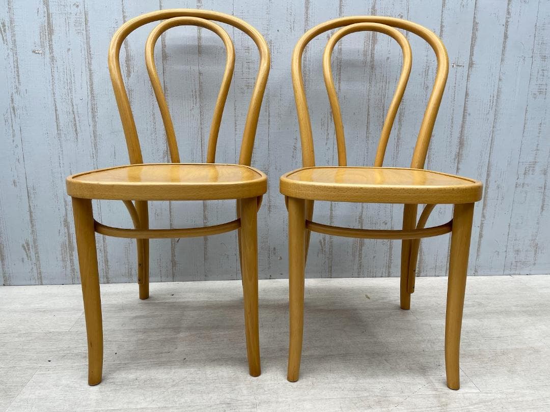 フランスベッド ベントウッドチェア 2脚 まとめて 曲木椅子 チェコスロバキア製