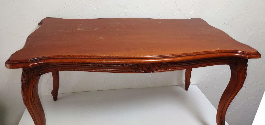 猫脚 無垢センターテーブル サイドローテーブル 机つくえ 花台 天然木製 猫足