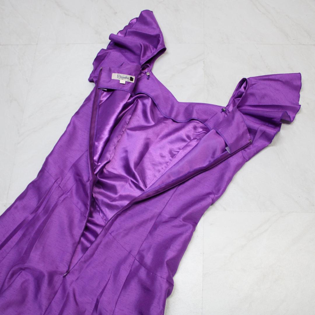 日本製 フラダンス衣装】パープル Paondor ワンピース ドレス 紫 光沢