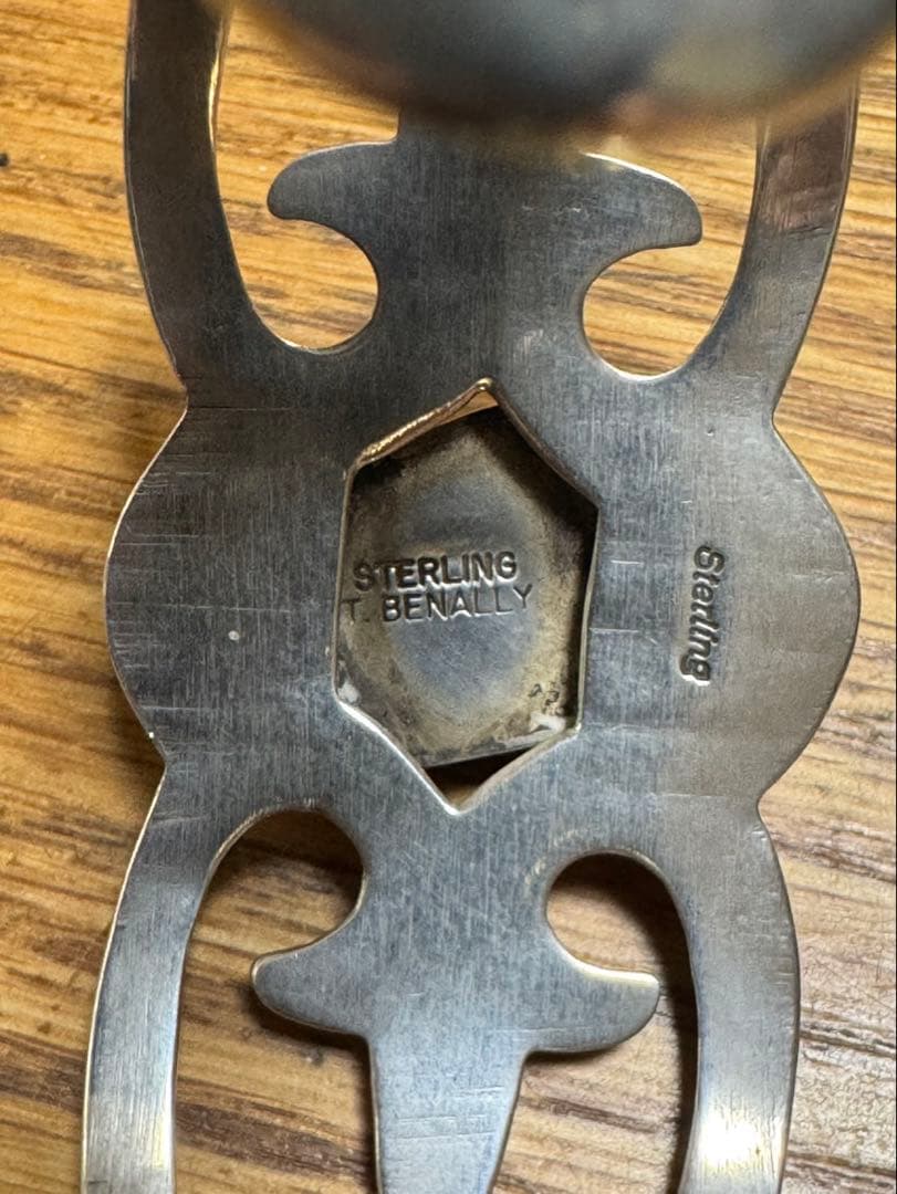 ナバホ族 T.Benally作 ターコイズ シルバー バングル